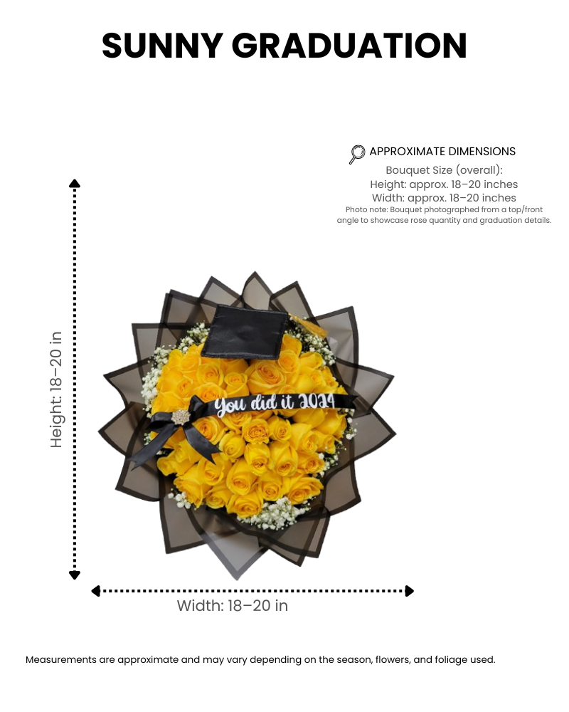 sunny graduation – yellow rose bouquet image 2