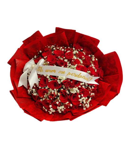 50 red rose bouquet - 50 Rosas Buchon image 0
