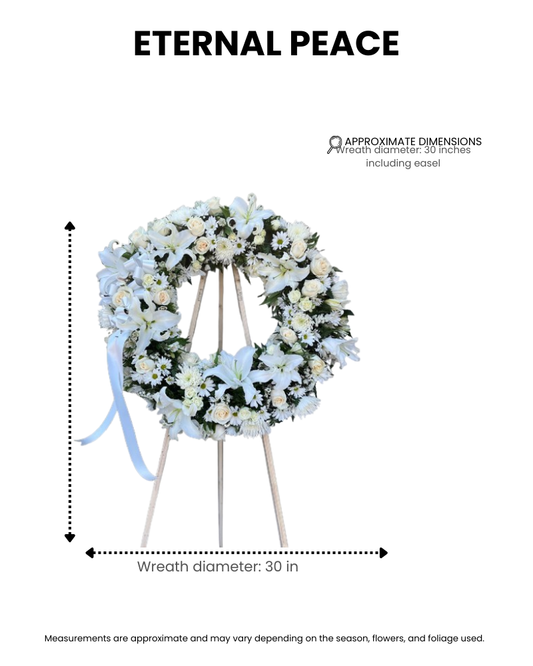 eternal peace – white funeral wreath image 1