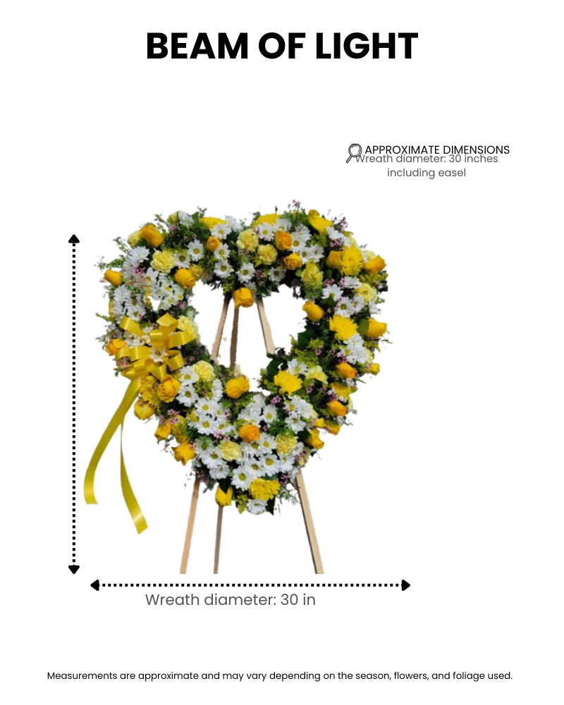 beam of light – yellow funeral wreath image 2