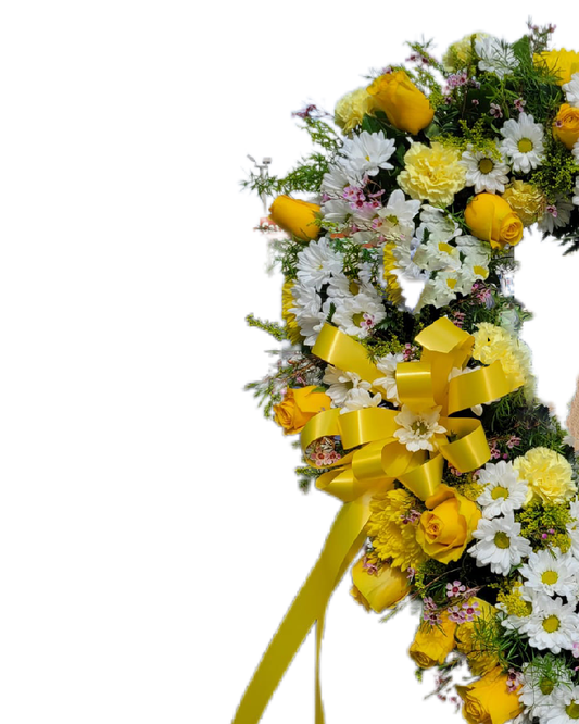beam of light – yellow funeral wreath image 1