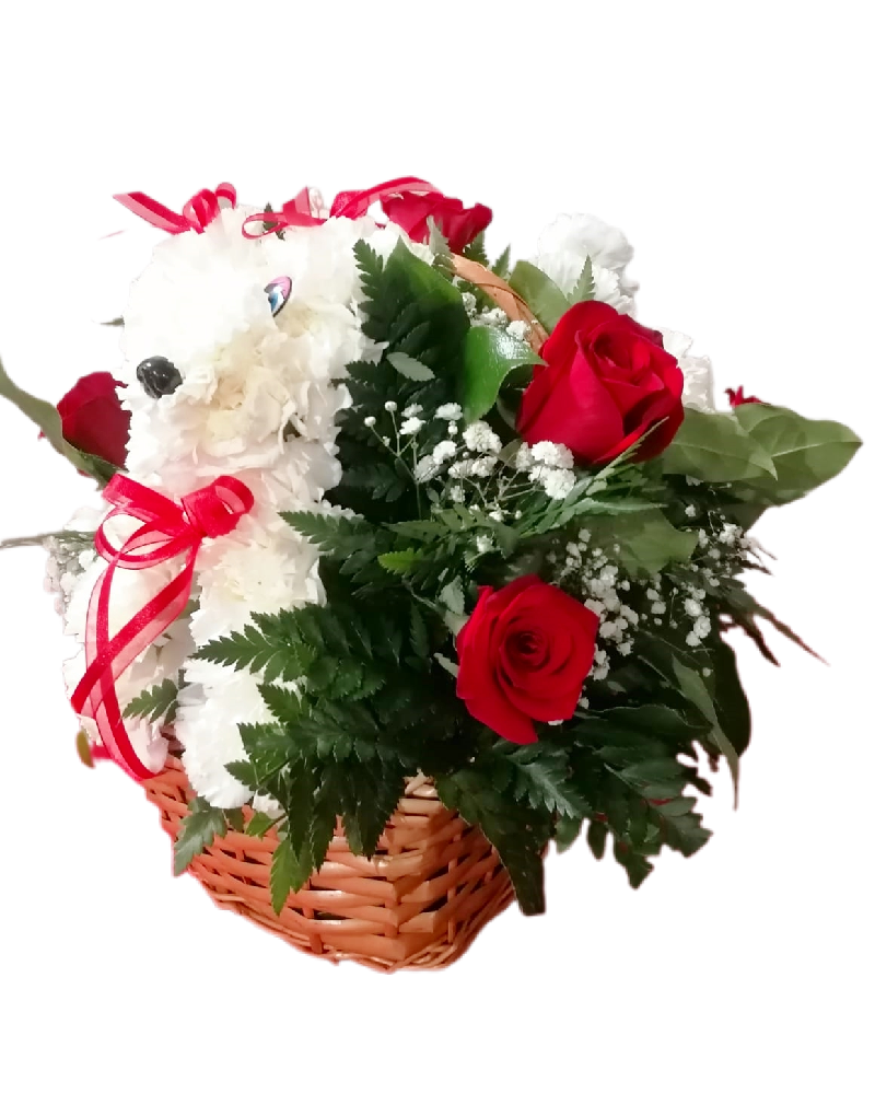 Valentines Day Puppy Lover Arrangmenet image 1