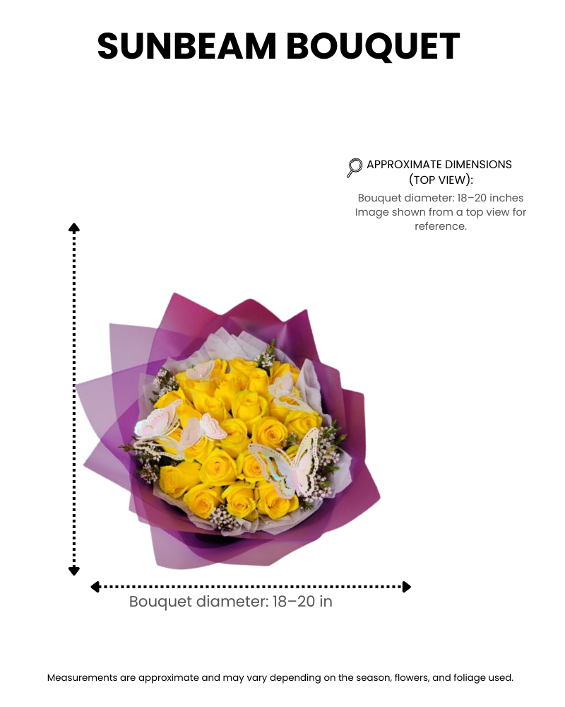 sunbeam bouquet – yellow rose floral bouque - Image 2