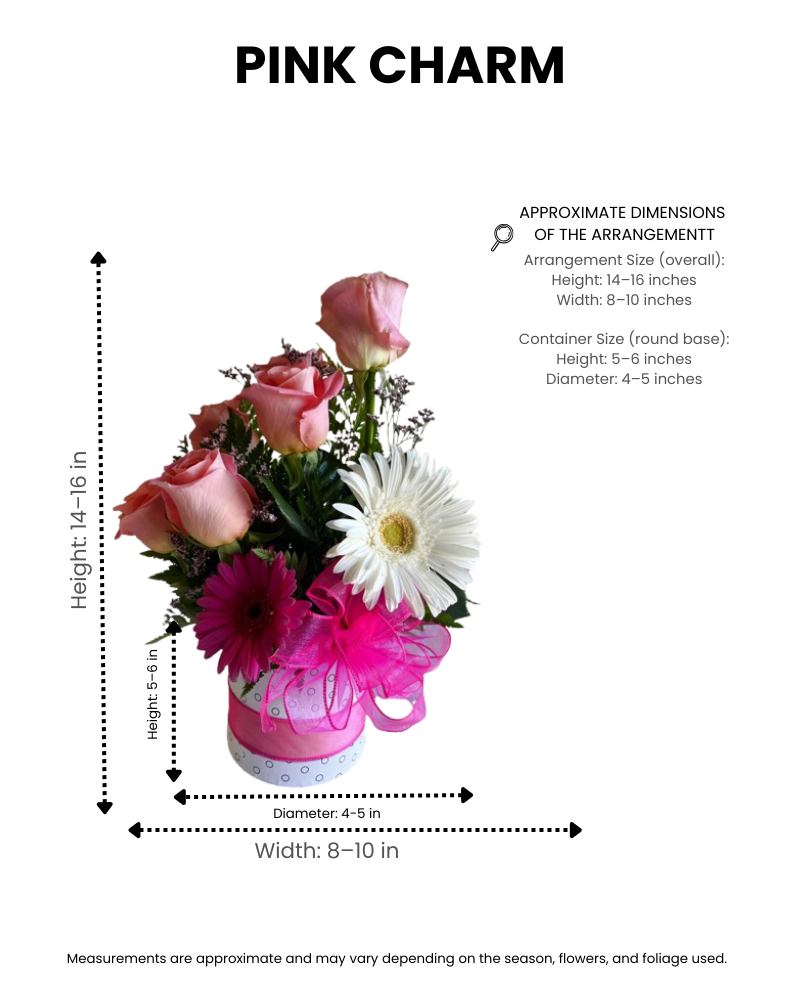 pink charm – pink & white florals - Image 2