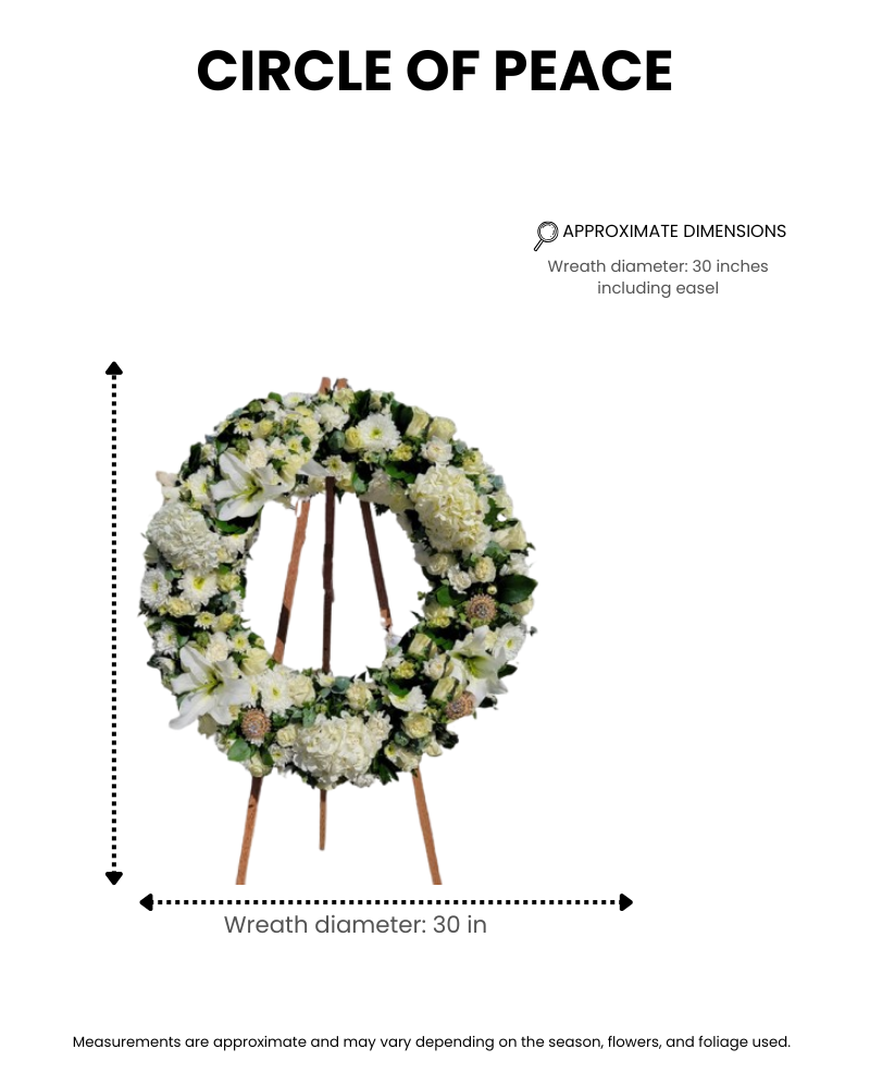 circle of peace – white funeral wreath - Image 2
