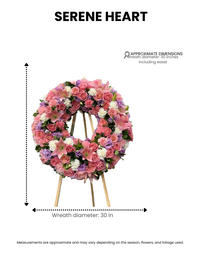 serene heart – funeral heart wreath - Image 2