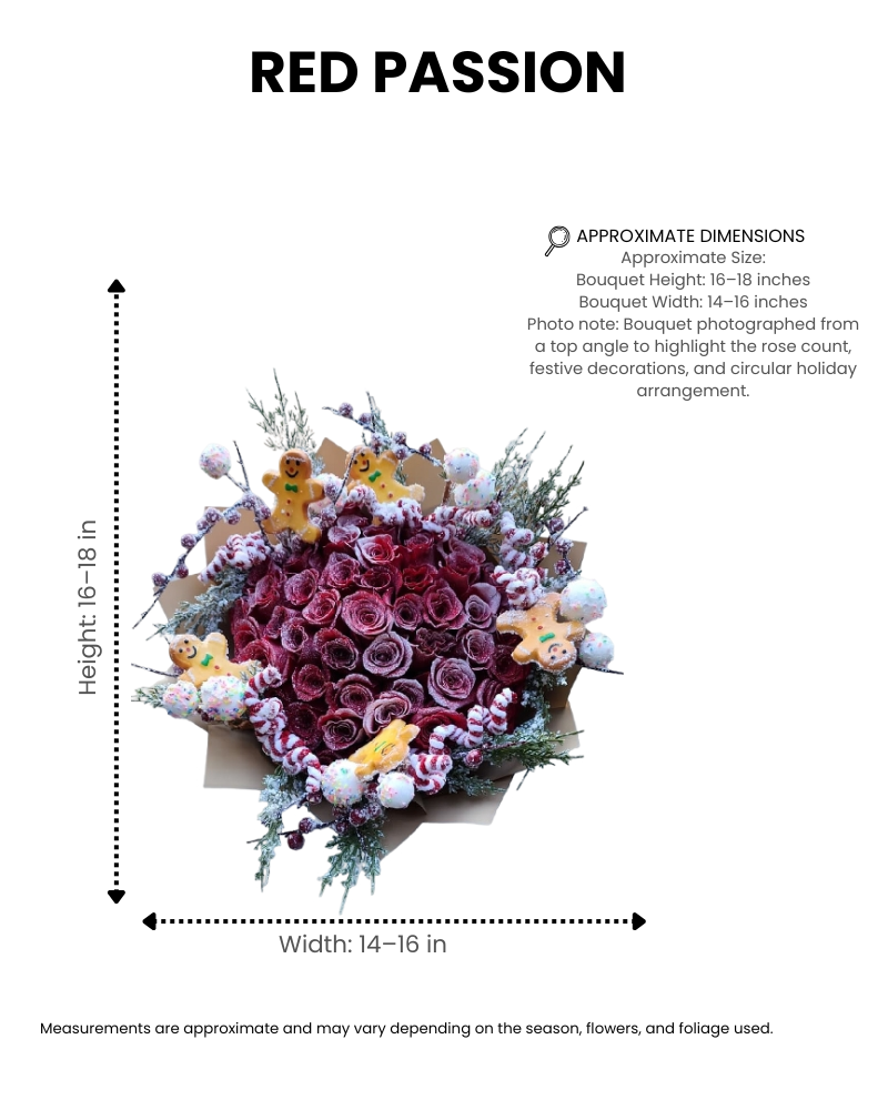 sweet christmas – red rose holiday bouquet - Image 2