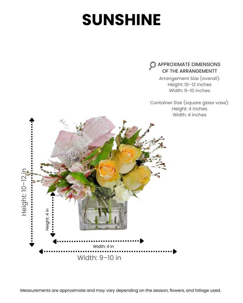 sunshine – Yellow Rose & Alstroemeria Arrangement - Image 2